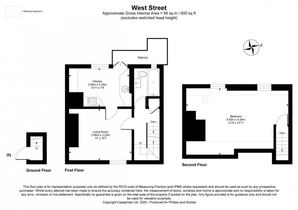 Floorplan for West Street, Rye, East Sussex, TN31 7ES