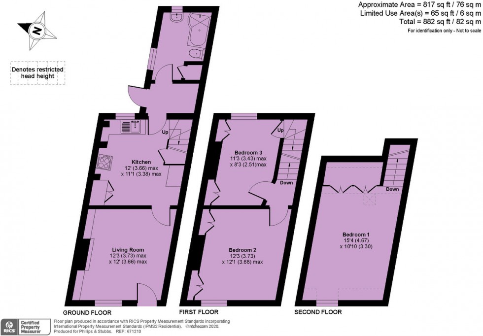 Floorplan for Dolphin Cottage, 51 Military Road, Rye