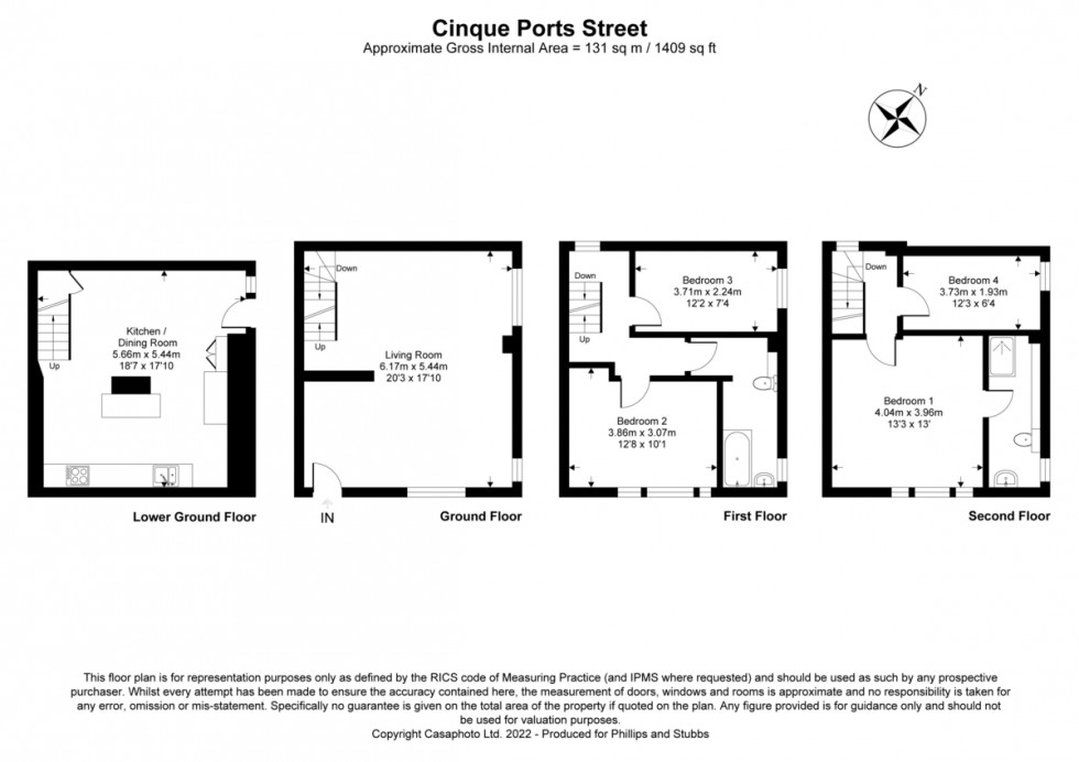 Floorplan for Cinque Ports Street, Rye, East Sussex TN31 7AD