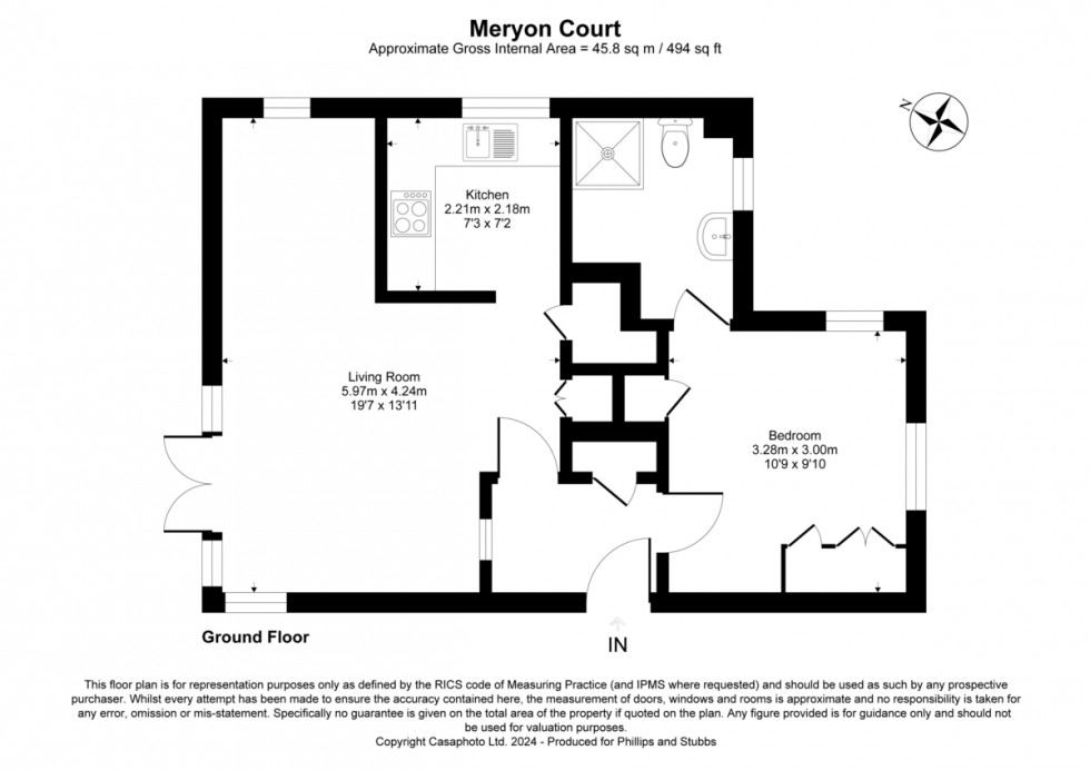 Floorplan for Meryon Court, Rye