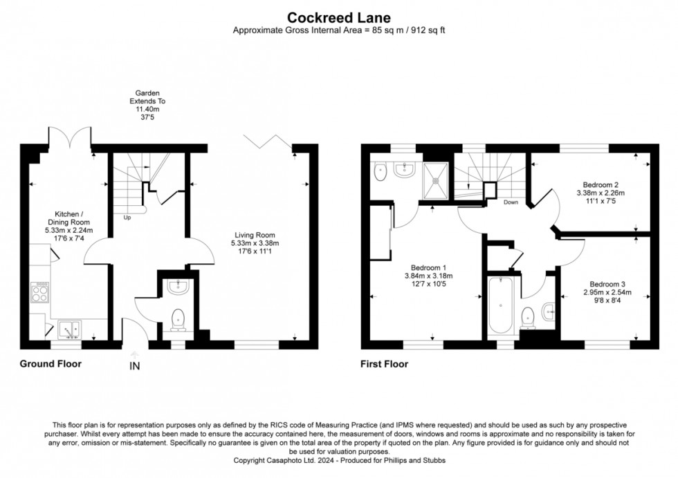 Floorplan for 53 Cockreed Lane, New Romney, Kent TN28 8GD