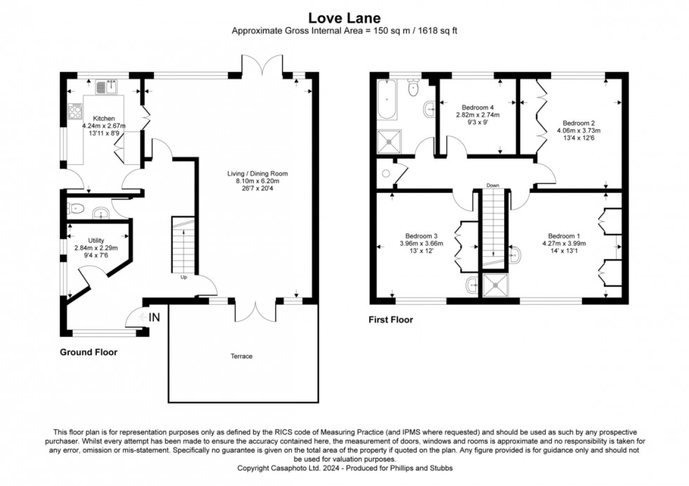 Floorplan for Love Lane, Rye, East Sussex TN31 7NE