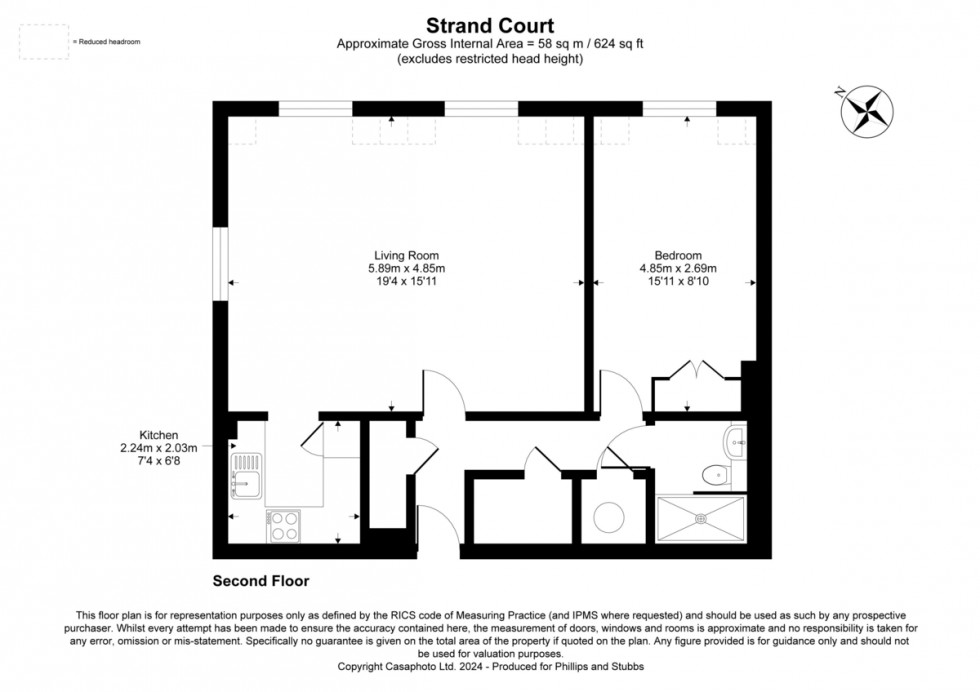 Floorplan for Strand Court, Rye, East Sussex TN31 7NY