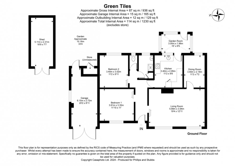 Floorplan for Salters Lane, Brookland, Romney Marsh, Kent TN29 9RE