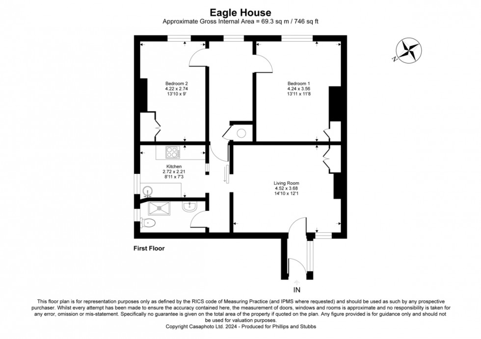 Floorplan for 1 Eagle House, Rye TN31 7LH