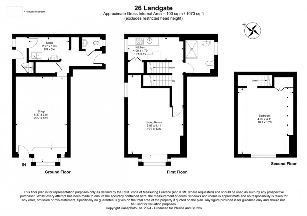 Floorplan for First Floor Masonette, 26 Landgate