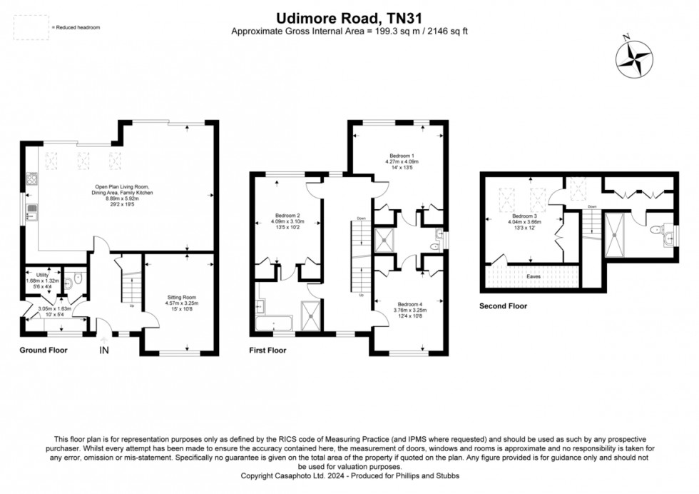 Floorplan for Udimore, Near Rye, East Sussex TN31 6AY