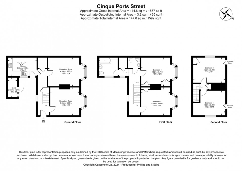 Floorplan for Cinque Ports Street, Rye, East Sussex TN31 7AD